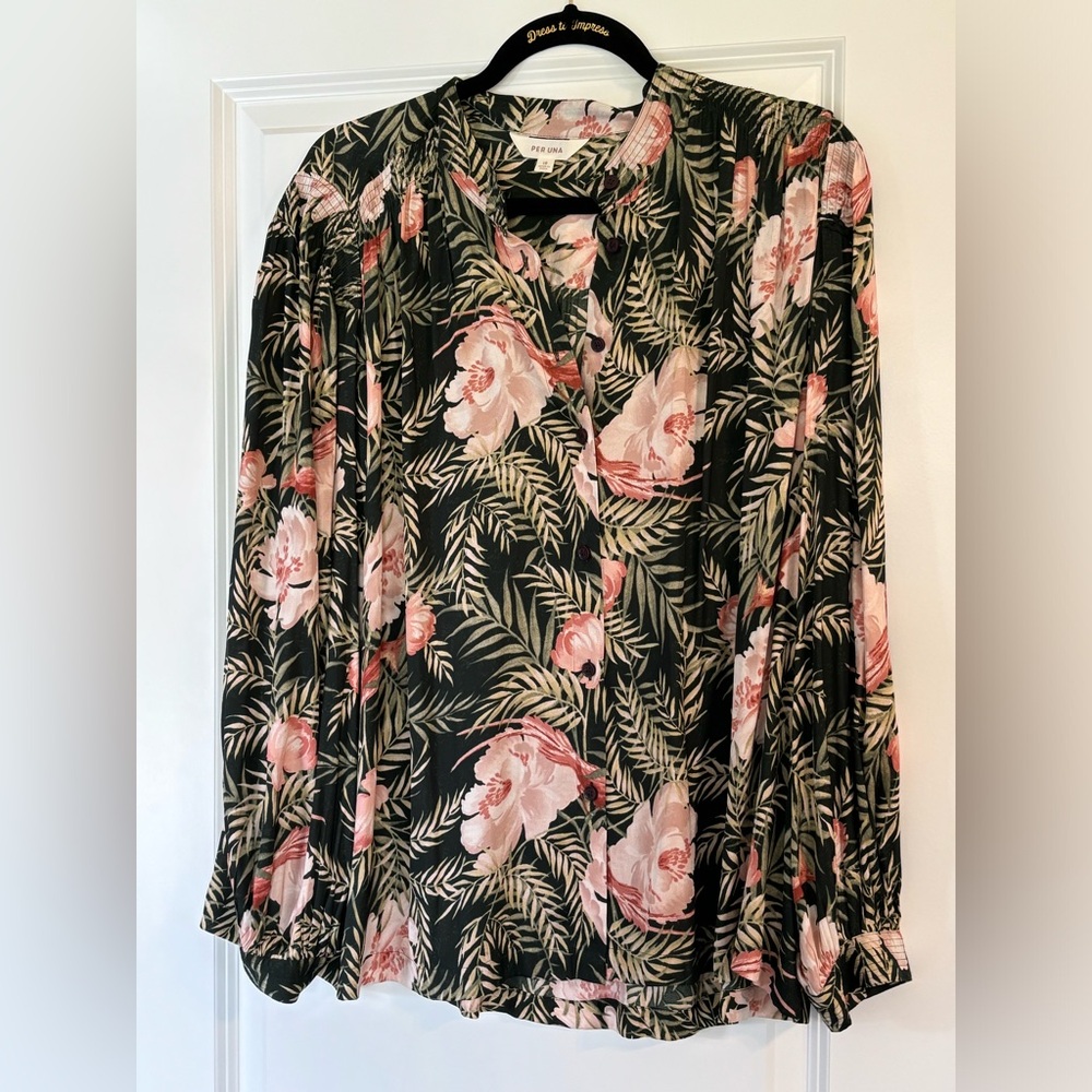 Floral print long sleeve blouse